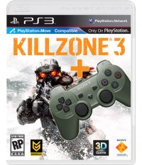 Комплект «Killzone 3 [русская версия] + Контроллер игровой беспроводной Jungle Green» (PS3)