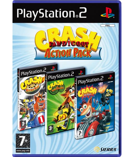 Crash Bandicoot Action Pack [Nitro Kart + Twinsanity + Tag Team Racing] (PS2)