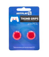 Накладки Artplays Thumb Grips защитные на джойстики геймпада (2 шт) красные (PS4)