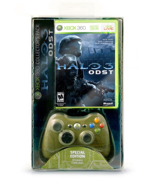 Комплект Xbox 360: Геймпад беспроводной темнозеленый + Halo3 ODST (Xbox 360)