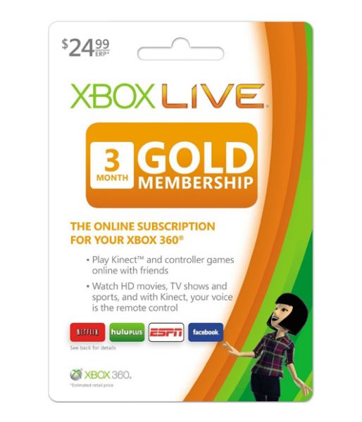 Xbox LIVE: карта подписки 3 месяца [52K-00036] (Xbox 360)