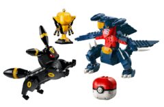 LEGO выпустила набор Umbreon vs. Garchomp: чемпионская битва с кубком и Покеболом